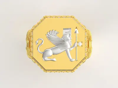 takht jamshid man gold ring  mr0001 3D print model