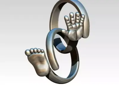 lot of two rings hand foot baby human man woman boy girl 3D print model