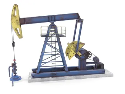 Oil Pumpjack Animated Weathered 1 Low-poly 3D model