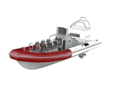 RHIB boat - TX760 Low-poly 3D model