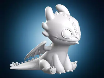 Light Fury Dragon 3D print model buy