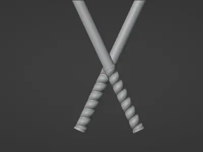 Escrima Sticks Low-poly 3D model