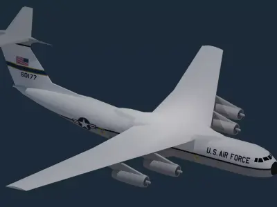 Lockheed C-141A Starlifter Transport Aircraft Low-poly 3D model