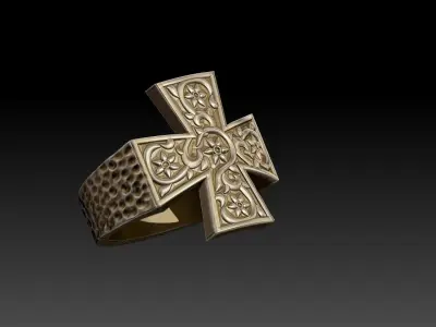 Maltese Cross - Pope Ring 3D print model