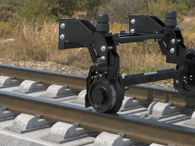 Hi-Rail Gear Rail Wheel Attachment System Set 