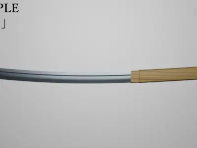 Tanto Short Katana for VRChat Low-poly 3D model