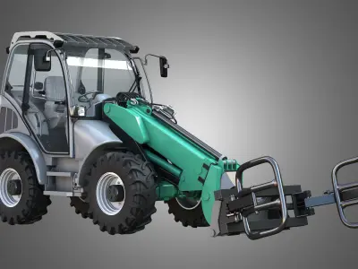 Loader KL80-8T  with Wrapped Bale Handler - Front Loader 3D model