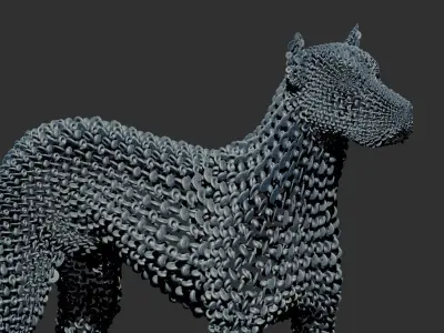 DOG WIREFRAME Free 3D model