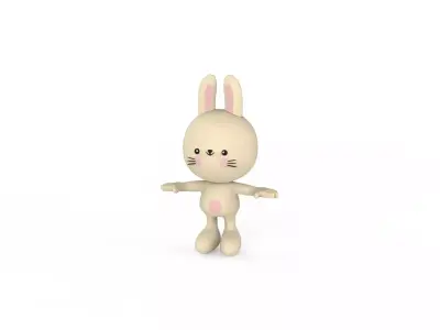 Character013 Rabbit Animal  Low-poly 3D model