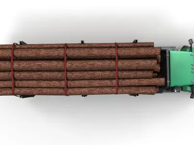 Kenworth t440 log truck 3D model