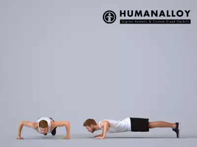 00077Nash009b - Adult Caucasian man exercising in contemporary 3D model