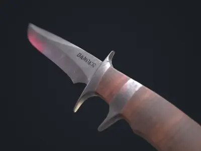 Knife Danger Low-poly 3D model