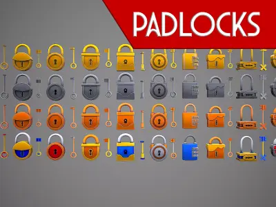 PADLOCK PACK CARTOON STYLIZED