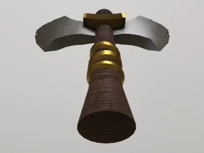 Viking axe Low-poly 3D model 12