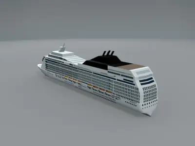 Cruise Ship Boat LOWEST Low-poly 3D model