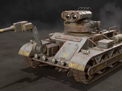 Robot Concept-3-Urban-Rusty Low-poly 3D model