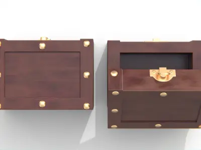 Wooden Jewelry Box Low-poly 3D model