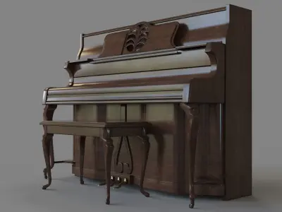 Musical Instrument Upright Piano 3D model