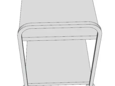 service trolley two-level flat table 3D model