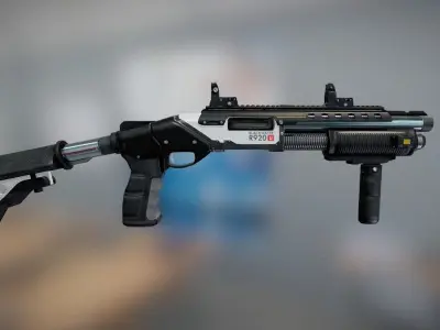 Futuristic Shotgun Low-poly 3D model purchase