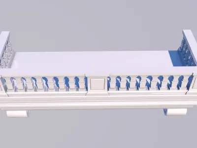 Balcony railing Free low-poly 3D model
