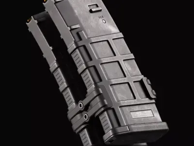  Double Magazine AR-15 Low-poly 3D model