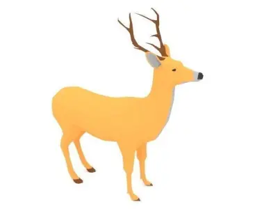 Deer Animal Low Poly Low-poly 3D model