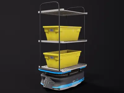 Industrial Warehouse Robots X3 Package PBR 3D model