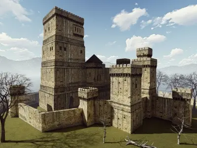 Medieval Castle 3D model 2