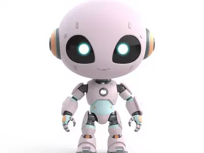 Cute Chibi Alien Robot 3D Model Low-poly 3D model purchase