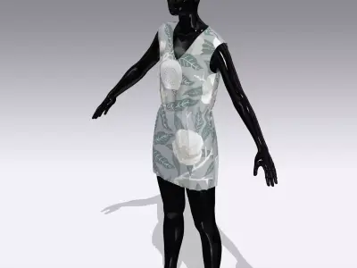 Woman Cloth Dress Low-poly 3D model
