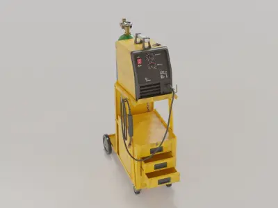 Garage - mig welder Low-poly 3D model
