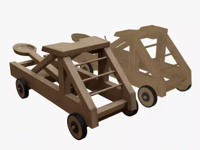 3D Catapult PBR - TOON Low-poly 3D model