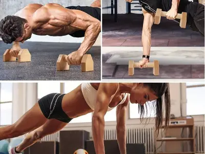 Wooden Push-Up Bar Free 3D print model