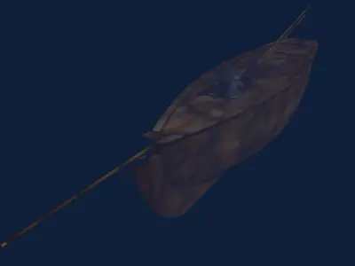 NautilusFulton wooden boat in water 3D model