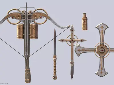 Vampire hunter weapon collection 3D Model Pack