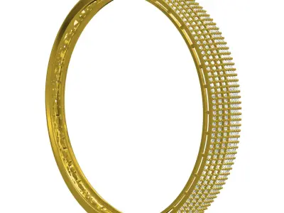 Antique Seven Row Round Diamond Filigree Bracelet 3D print model