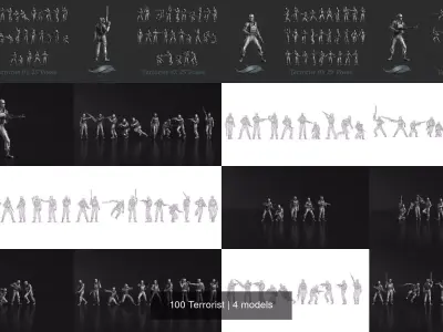 100 Terrorist 3D Model Pack