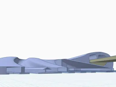 Modern train station Free 3D print model