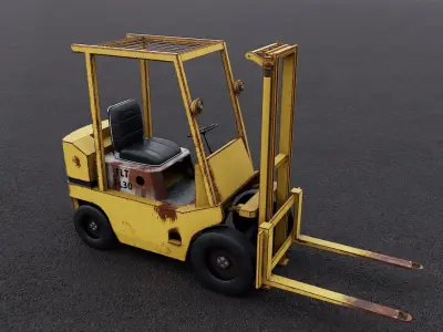 1990s Fork Lift Truck Low-poly 3D model