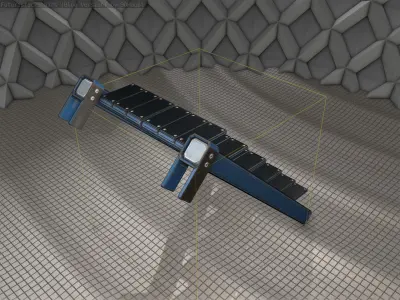 Sci-Fi Stairs - 14- Blue Version Low-poly 3D model