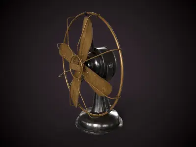 Vintage electric fan Low-poly 3D model