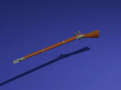 low poly Model 1822 Musket Low-poly 3D model