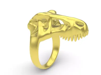 T-Rex Skull Ring 3D print model