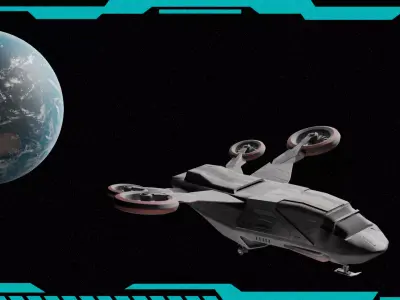 Quinjet Spaceship 3D Lowpoly Model Low-poly 3D model