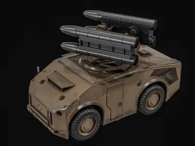 Crotale  And   KSAM Korean Surface to Air Missile   2 Pack Low-poly 3D model