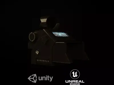 Scope device with light Low-poly 3D model