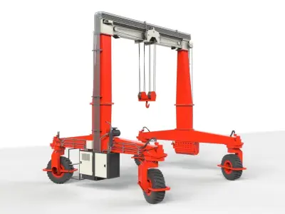 Rubber Tired Gantry Crane Lift 3D model