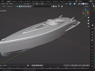 Modern Luxury Speed Boat 3D print model
