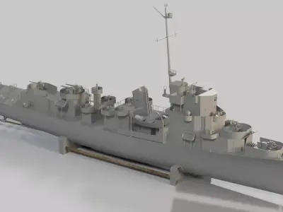 Evarts Class Destroyer Escort - 1-48 Scale - 3D Printable - RC 3D print model